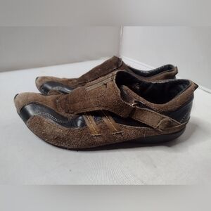 Diesel Womens Suede Point Toe Sneakers Shoes 6 Brown Western Y2K Leather A6